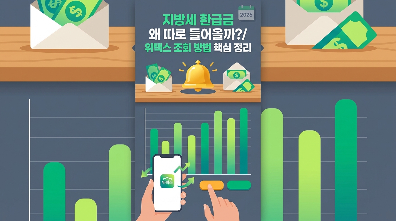 2026 종합소득세 개인지방소득세 환급일 7월 말 따로 들어오는 이유와 위택스 조회 방법